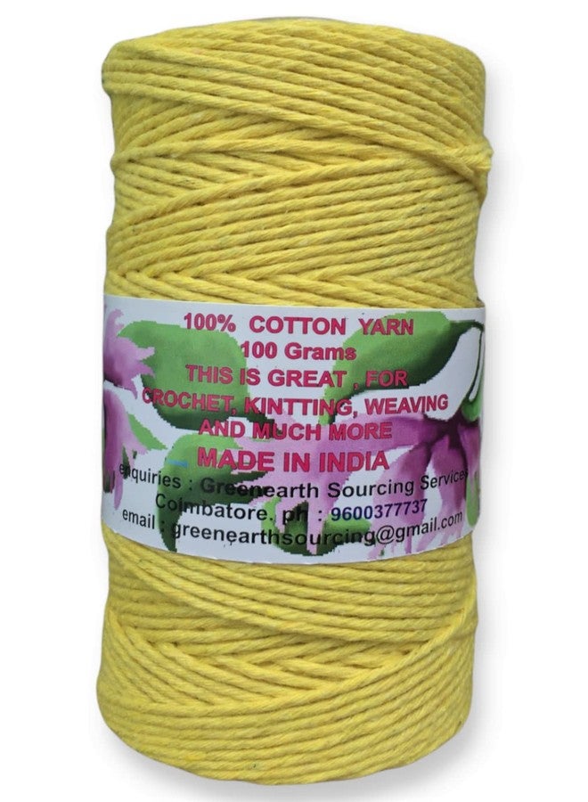 MARI - Recycled Cotton Crochet Yarn - Medium Thicker - Lemon Yellow - 100 Grams - 125 Metres. - Image 2